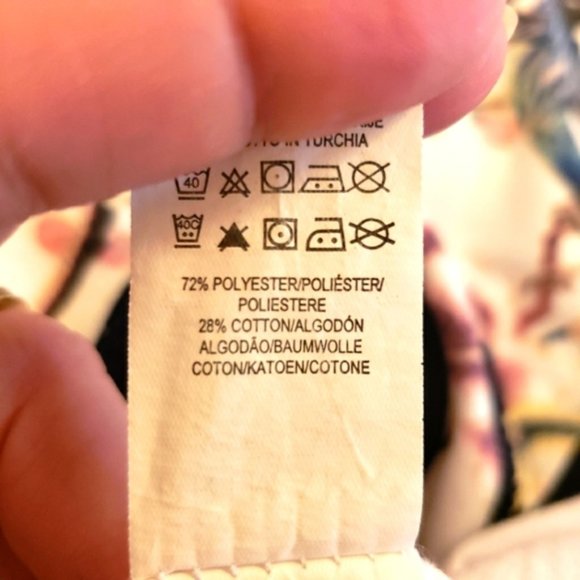 floral design embroidered crewneck short ruffled sleeve top sz 2 - Picture 6 of 6